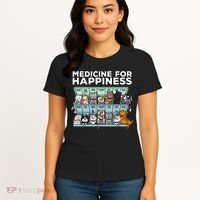 My Medicine For Happiness Called Cats Every Day Kitten Cat Women's T-Shirt thumb 4