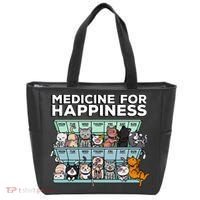 My Medicine For Happiness Called Cats Every Day Kitten Cat Tote Bag thumb 0