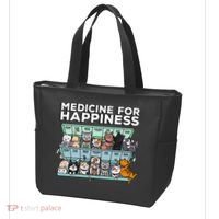 My Medicine For Happiness Called Cats Every Day Kitten Cat Tote Bag thumb 3