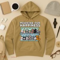 My Medicine For Happiness Called Cats Every Day Kitten Cat Hoodie thumb 3