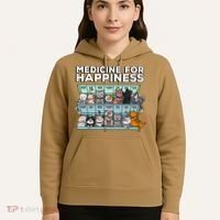 My Medicine For Happiness Called Cats Every Day Kitten Cat Hoodie thumb 5