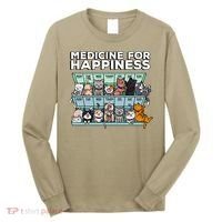 My Medicine For Happiness Called Cats Every Day Kitten Cat Long Sleeve Shirt thumb 0