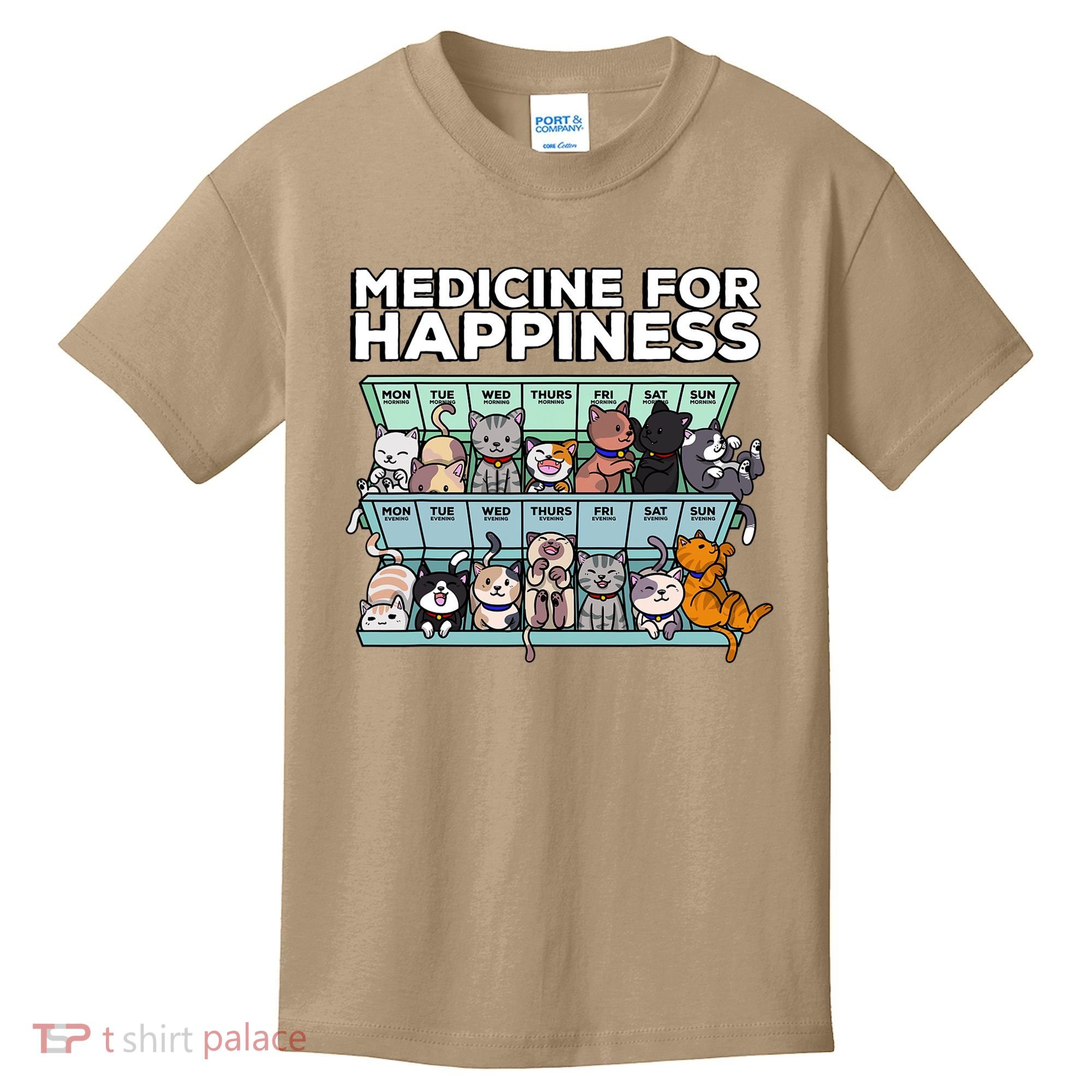 My Medicine For Happiness Called Cats Every Day Kitten Cat Kids T-Shirt