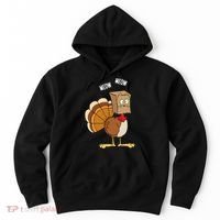 Meow Meow Funny Turkey Thanksgiving Hoodie thumb 0