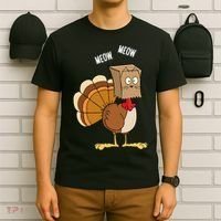 Meow Meow Funny Turkey Thanksgiving T-Shirt thumb 6