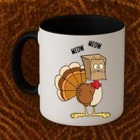 Meow Meow Funny Turkey Thanksgiving Coffee Mug thumb 2