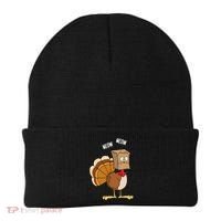 Meow Meow Funny Turkey Thanksgiving Beanie thumb 0