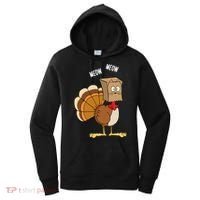 Meow Meow Funny Turkey Thanksgiving Women's Hoodie thumb 0