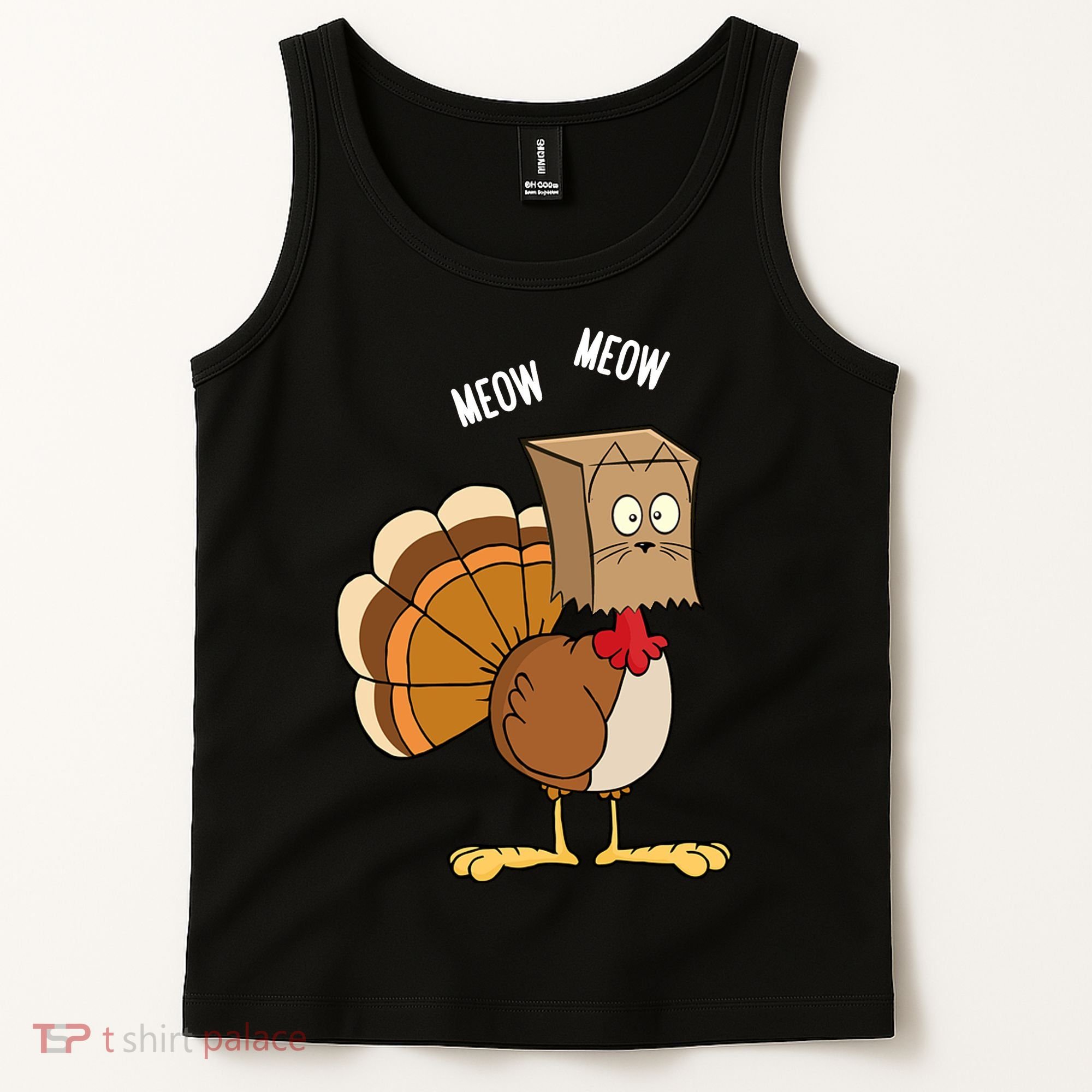 Meow Meow Funny Turkey Thanksgiving Tank Top