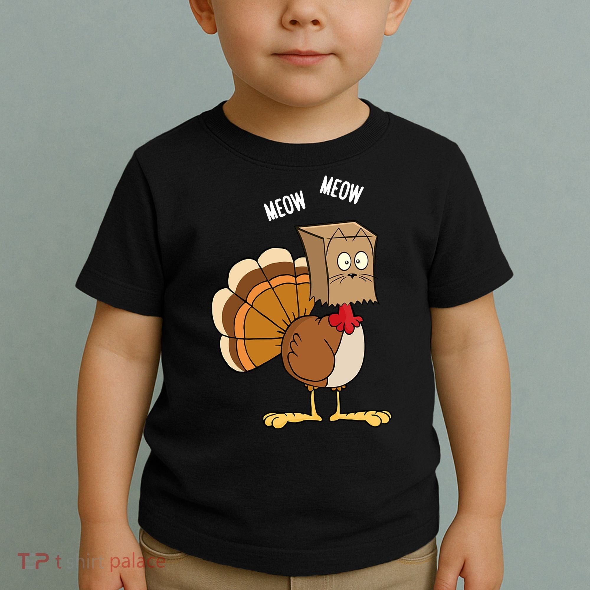 Meow Meow Funny Turkey Thanksgiving Toddler T-Shirt