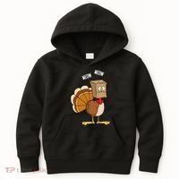 Meow Meow Funny Turkey Thanksgiving Kids Hoodie thumb 0