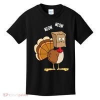 Meow Meow Funny Turkey Thanksgiving Kids T-Shirt thumb 0