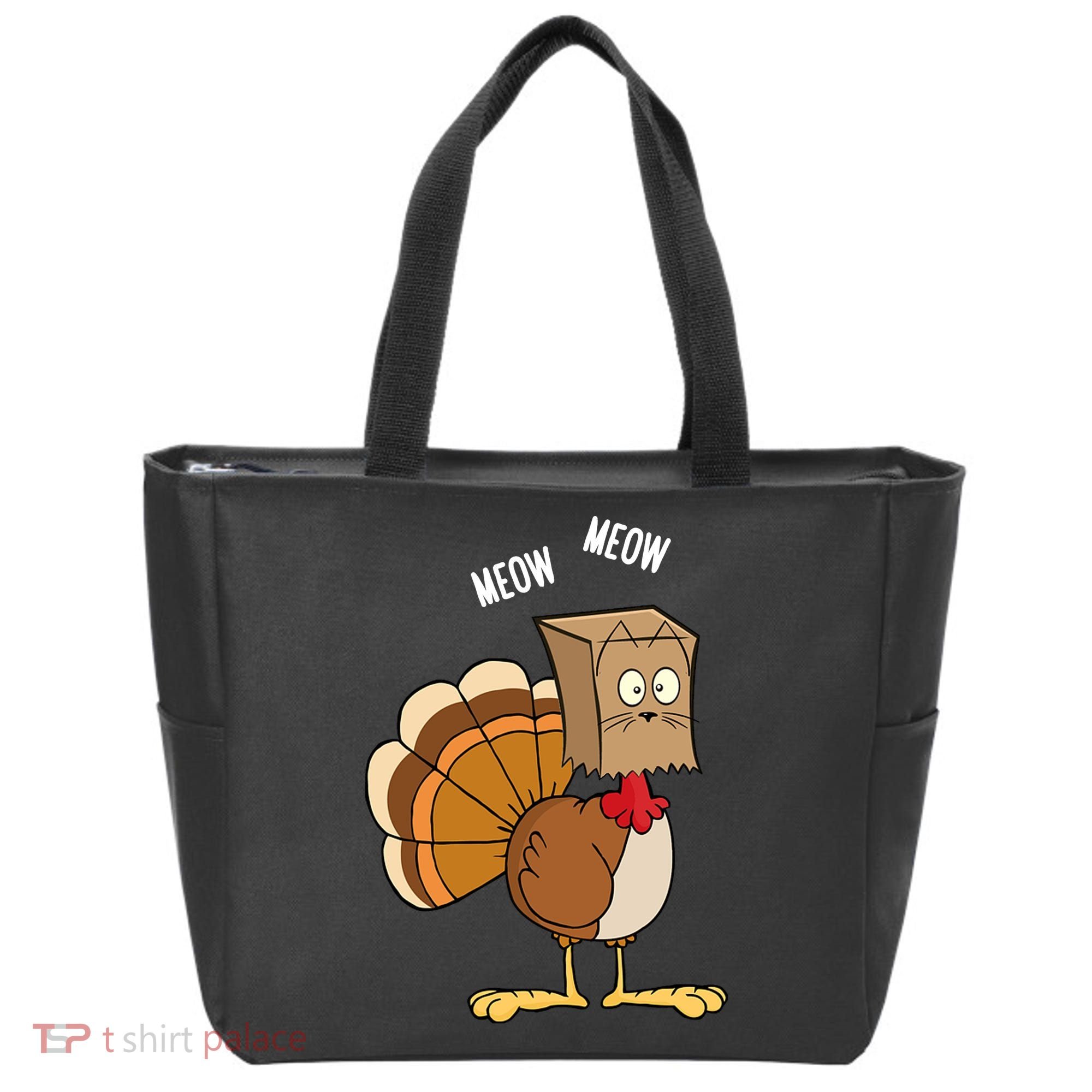 Meow Meow Funny Turkey Thanksgiving Tote Bag