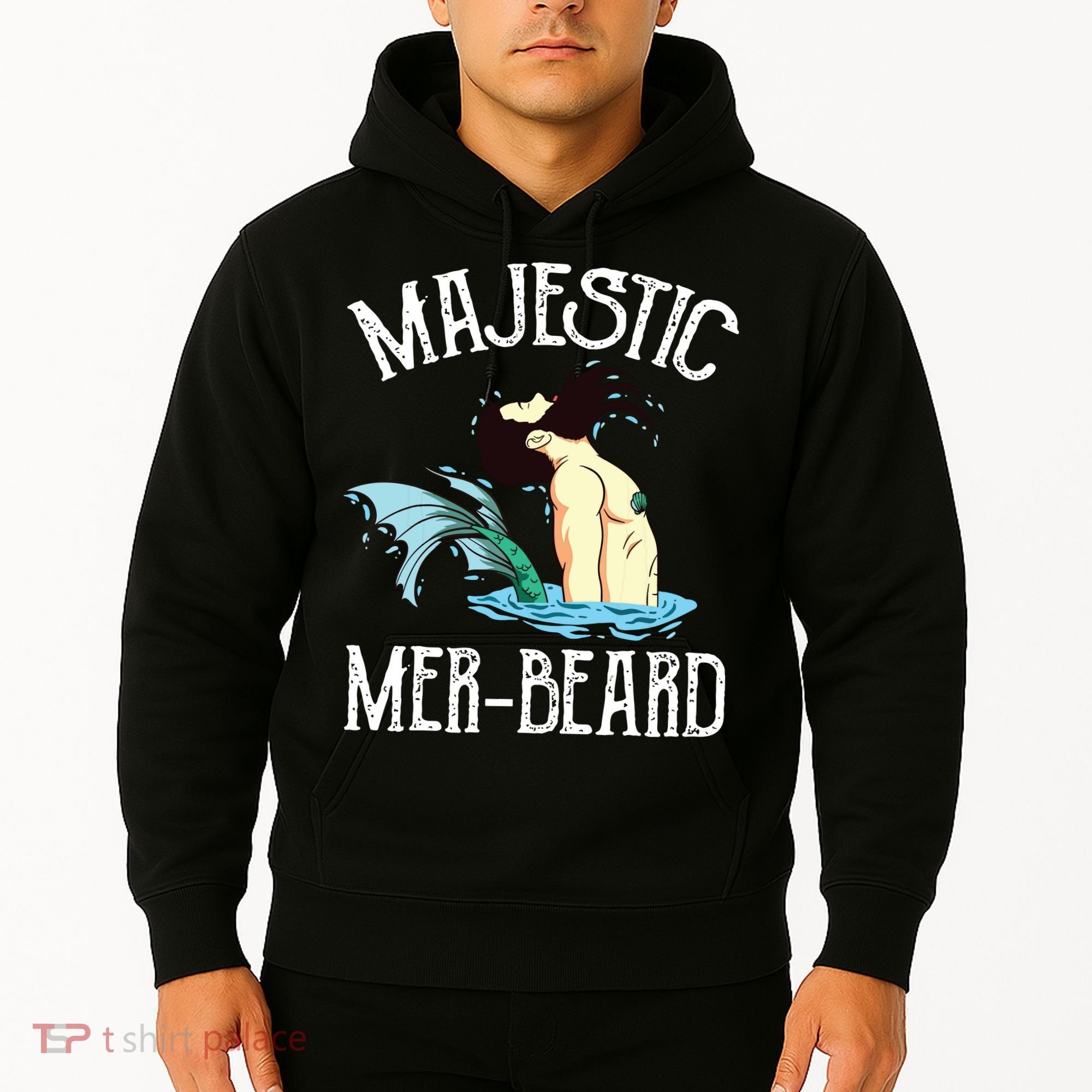 Majestic Merbeard Funny Merman Manly Merman Hoodie