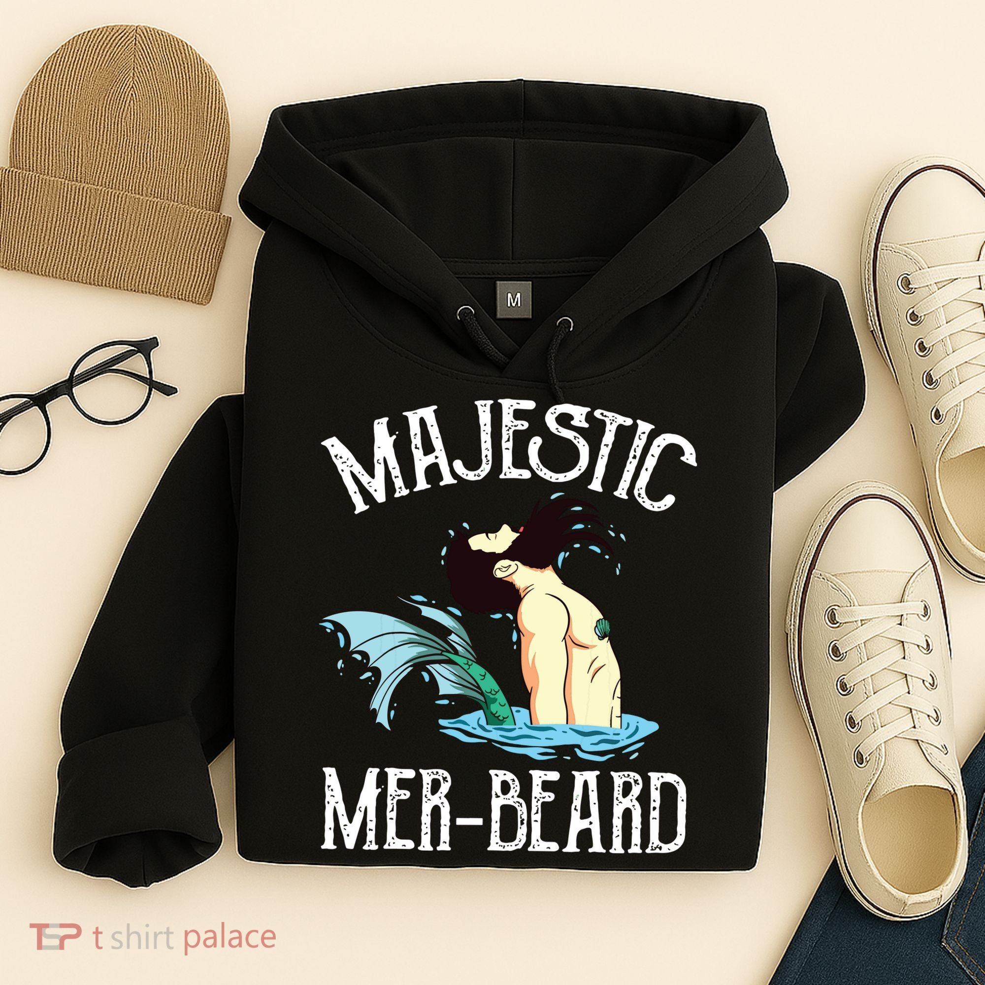 Majestic Merbeard Funny Merman Manly Merman Hoodie