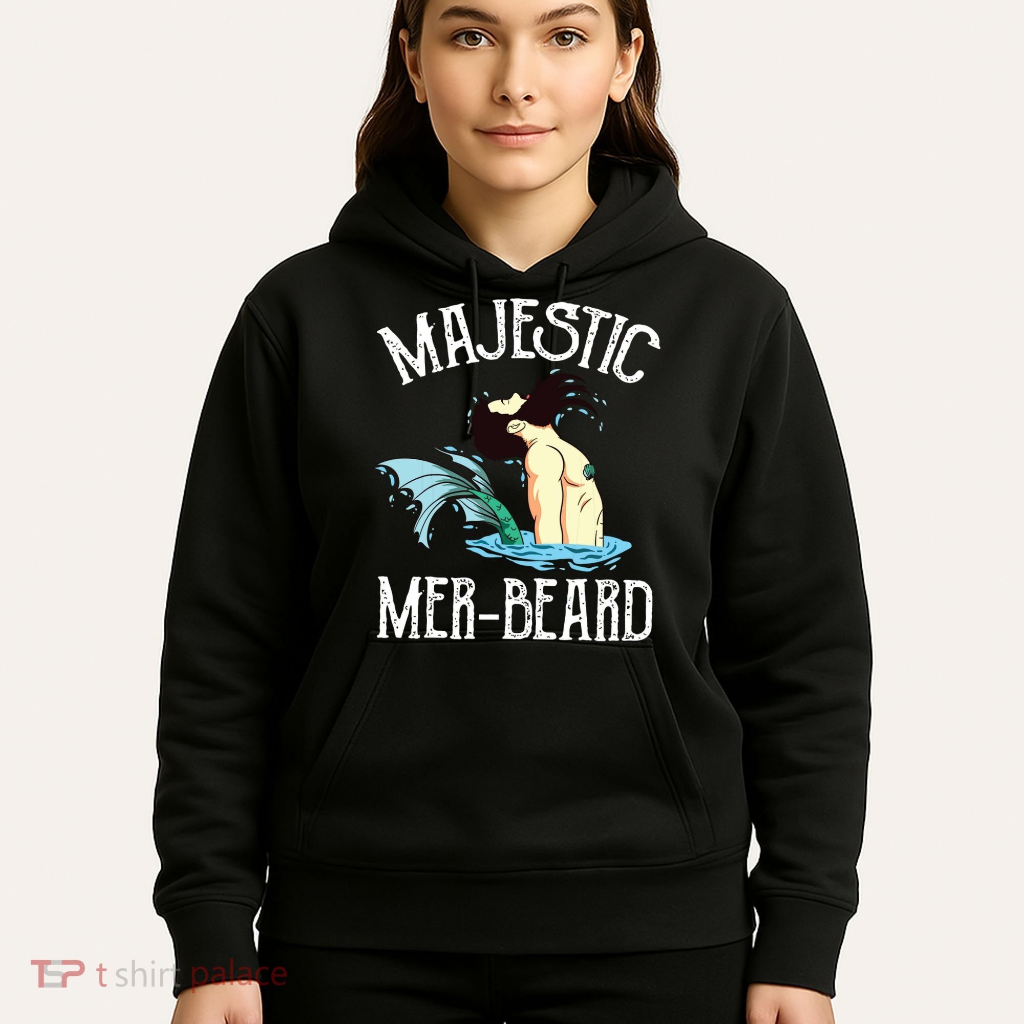 Majestic Merbeard Funny Merman Manly Merman Hoodie