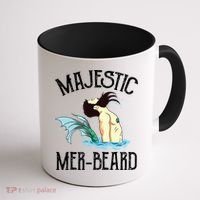 Majestic Merbeard Funny Merman Manly Merman Coffee Mug thumb 1