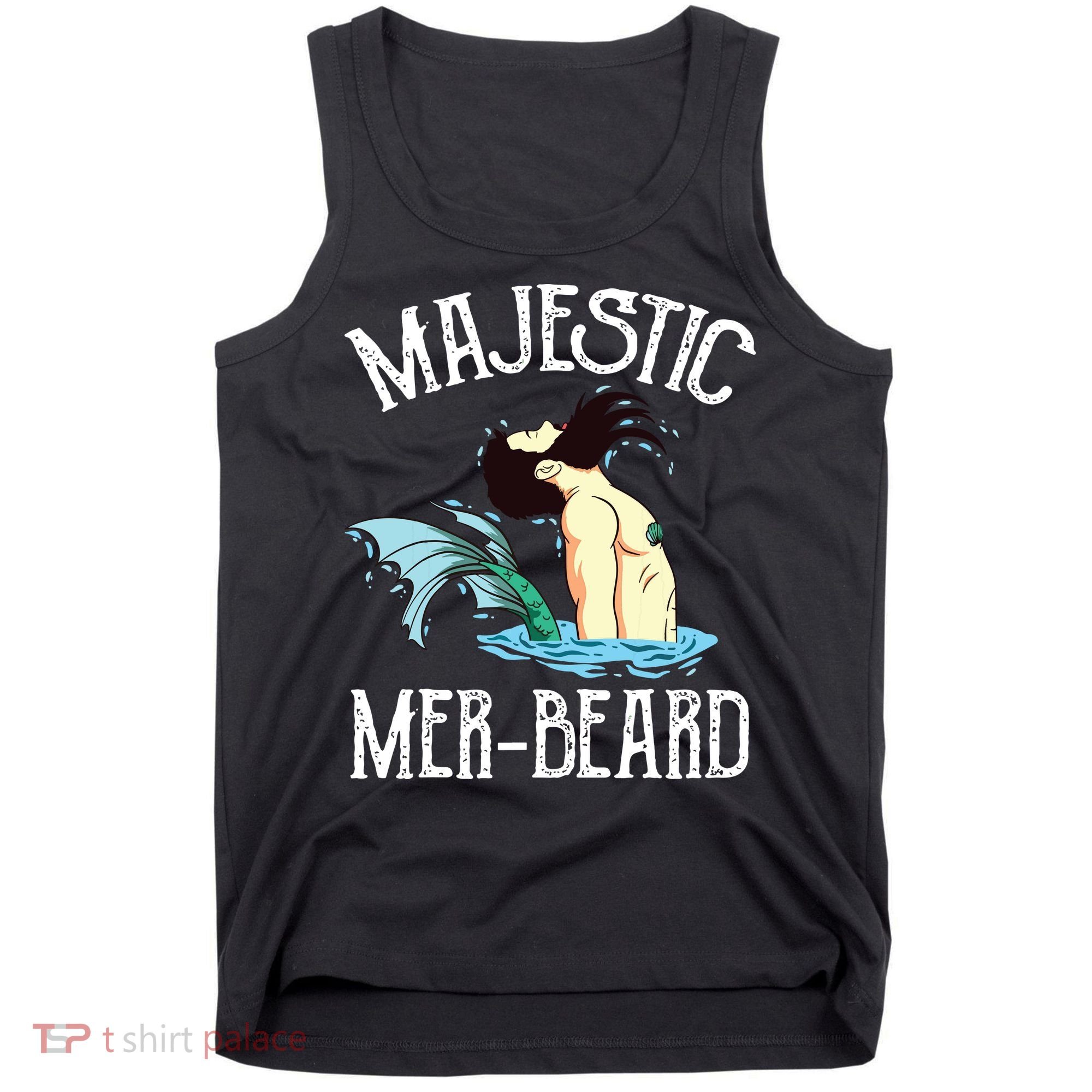 Majestic Merbeard Funny Merman Manly Merman Tank Top