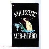 Majestic Merbeard Funny Merman Manly Merman Golf Towel thumb 0