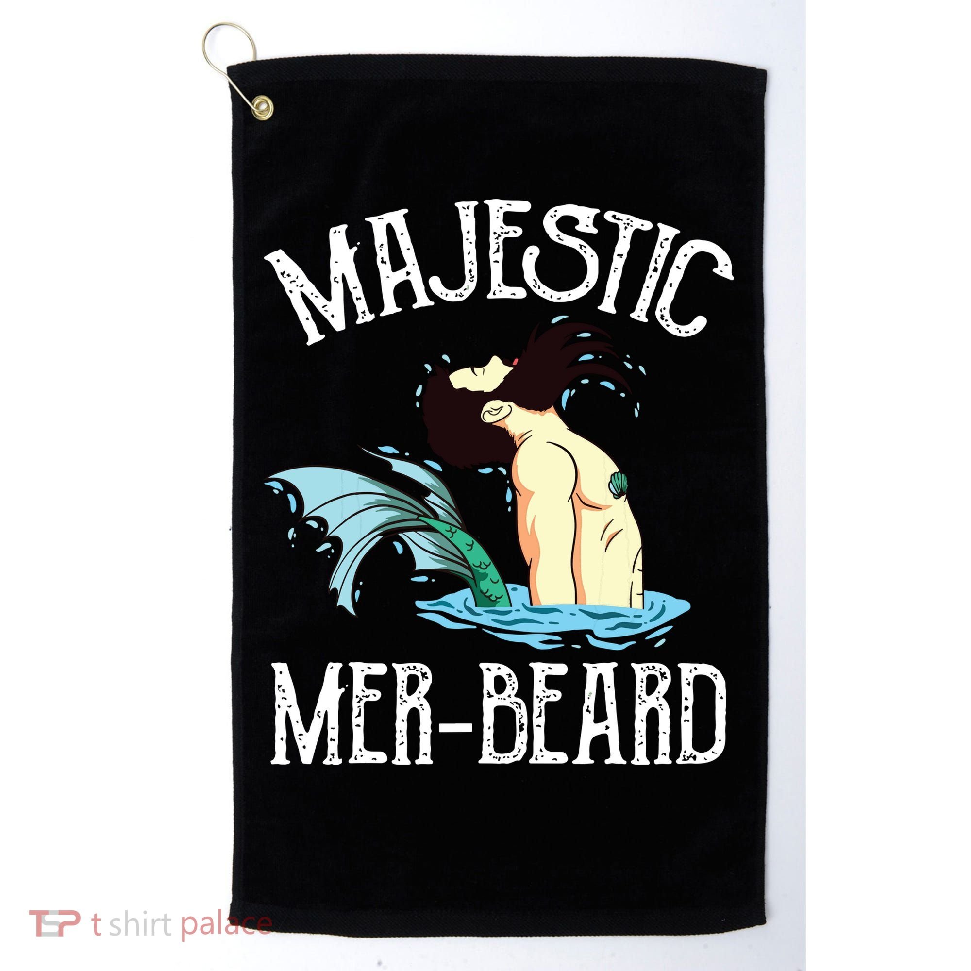 Majestic Merbeard Funny Merman Manly Merman Golf Towel