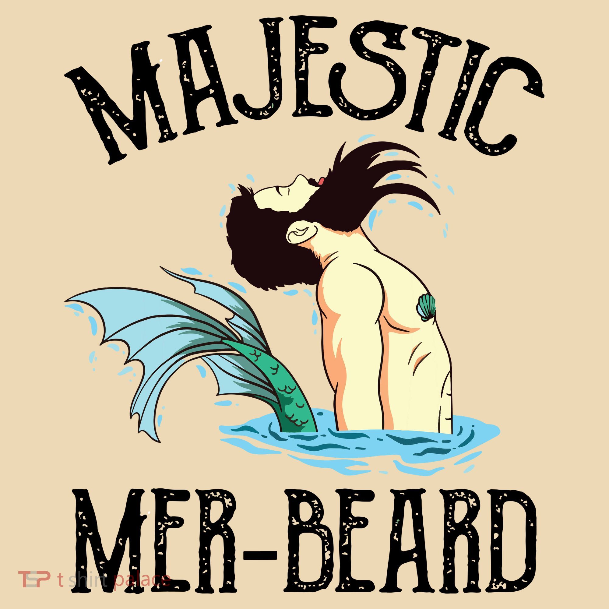 Majestic Merbeard Funny Merman Manly Merman Apron