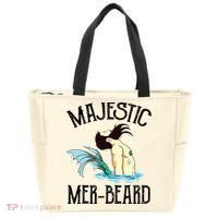 Majestic Merbeard Funny Merman Manly Merman Tote Bag thumb 0