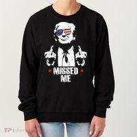Missed Me Finger Trump 2024 Take America Back Pennsylvania Rally Women's Sweatshirt thumb 0