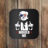 Missed Me Finger Trump 2024 Take America Back Pennsylvania Rally Coaster thumb 0