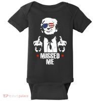 Missed Me Finger Trump 2024 Take America Back Pennsylvania Rally Baby Bodysuit thumb 0