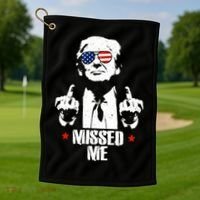 Missed Me Finger Trump 2024 Take America Back Pennsylvania Rally Golf Towel thumb 1