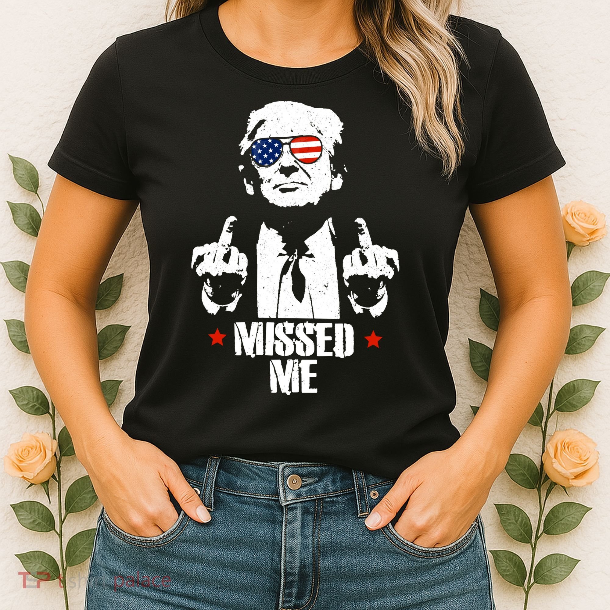 Missed Me Finger Trump 2024 Take America Back Pennsylvania Rally Women's T-Shirt