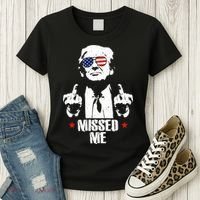 Missed Me Finger Trump 2024 Take America Back Pennsylvania Rally Women's T-Shirt thumb 3