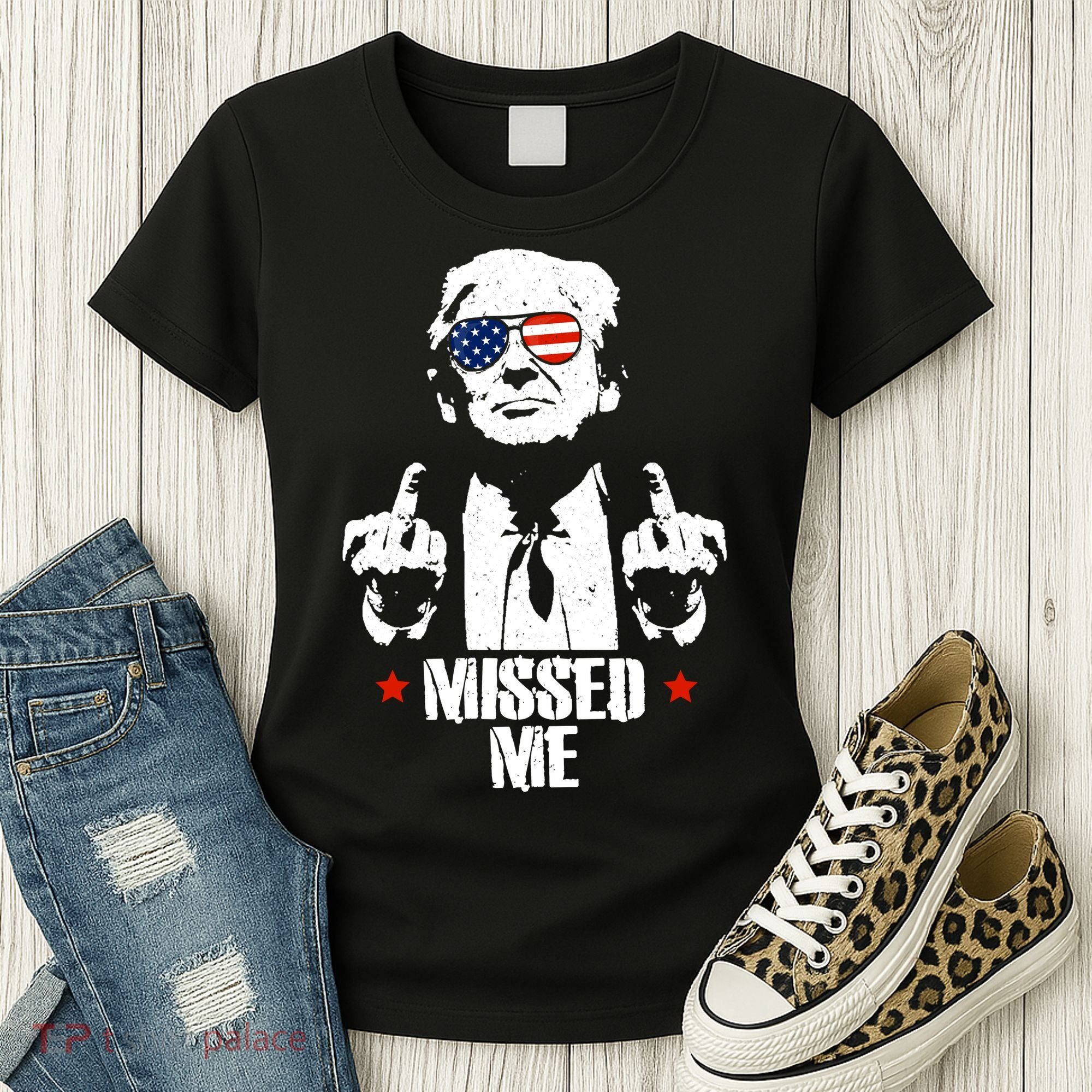 Missed Me Finger Trump 2024 Take America Back Pennsylvania Rally Women's T-Shirt