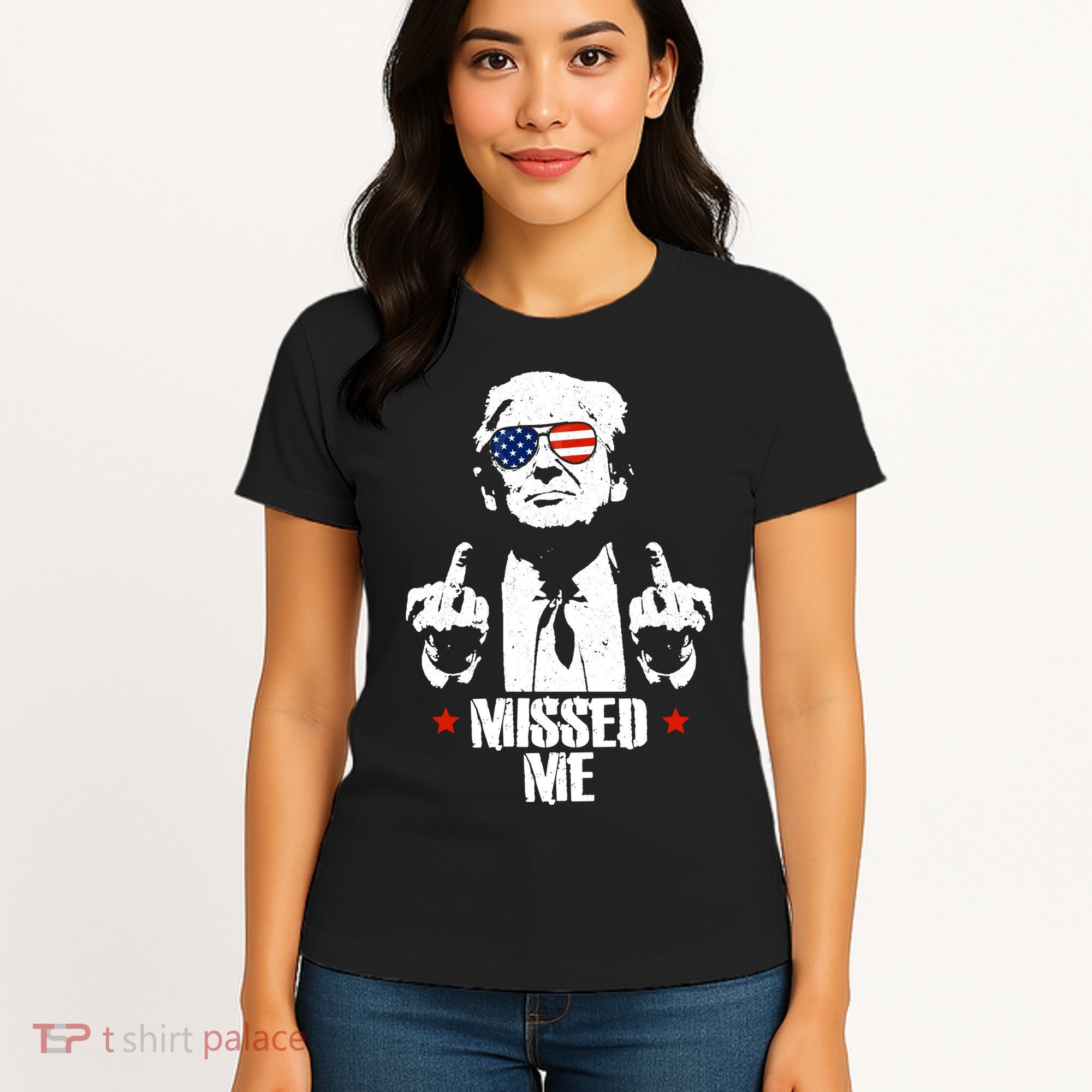 Missed Me Finger Trump 2024 Take America Back Pennsylvania Rally Women's T-Shirt