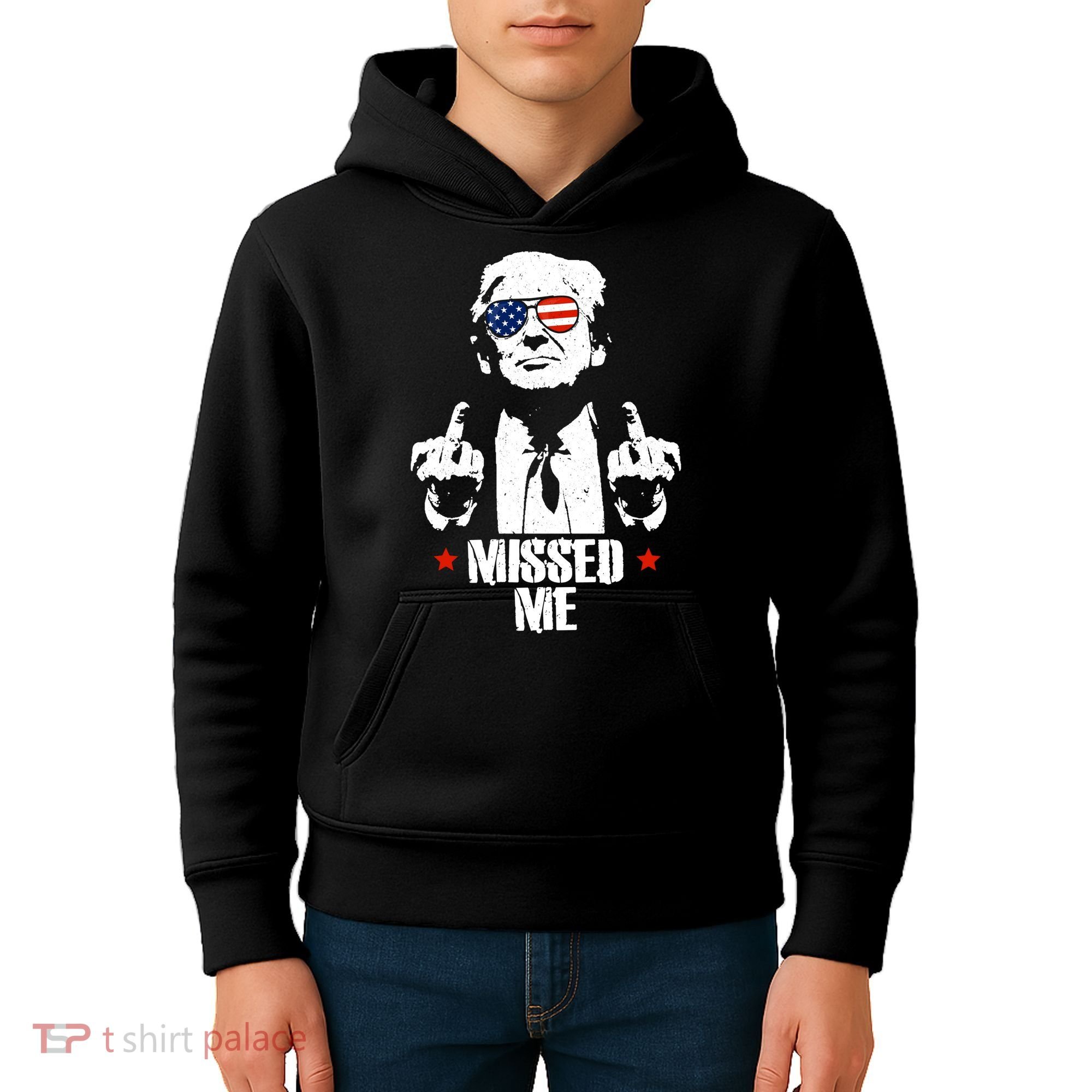 Missed Me Finger Trump 2024 Take America Back Pennsylvania Rally Kids Hoodie