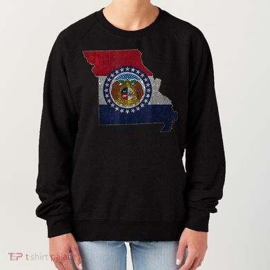 Missouri Map Flag State Distressed Women's Sweatshirt