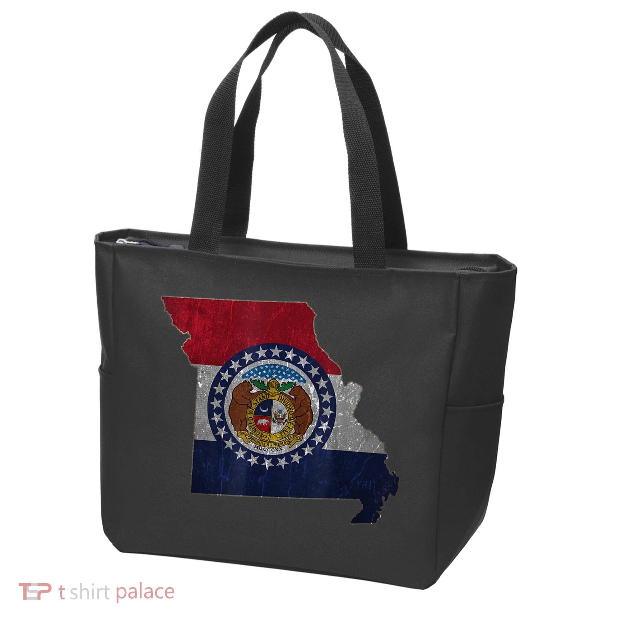 Missouri Map Flag State Distressed Tote Bag
