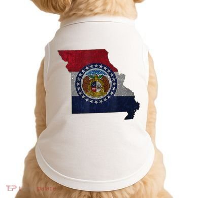 Missouri Map Flag State Distressed Doggie Tank