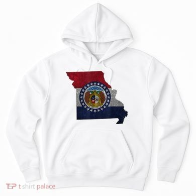 Missouri Map Flag State Distressed Hoodie
