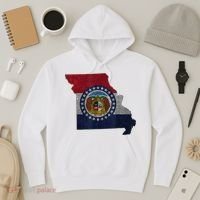 Missouri Map Flag State Distressed Hoodie thumb 3