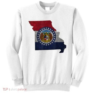 Missouri Map Flag State Distressed Sweatshirt