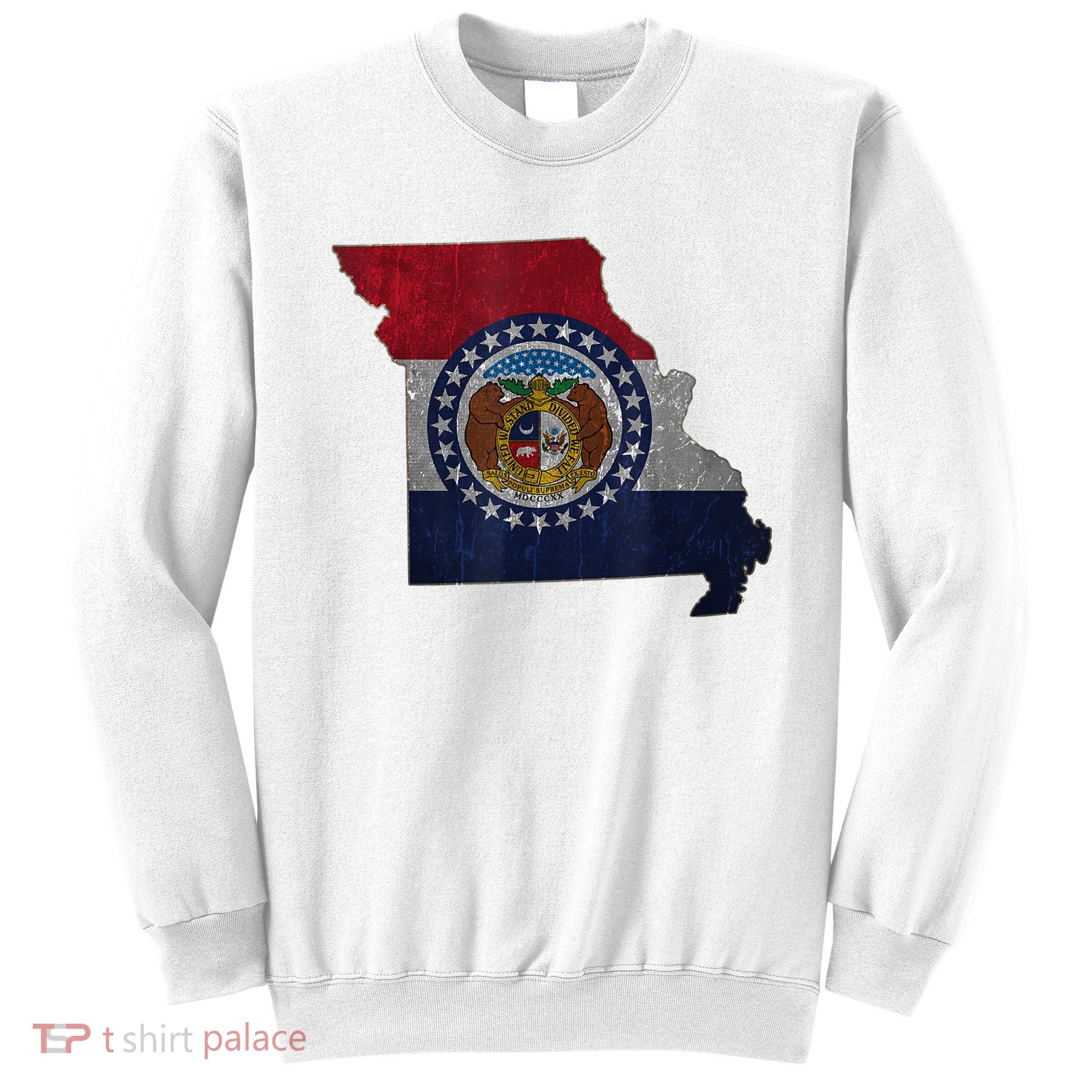 Missouri Map Flag State Distressed Sweatshirt