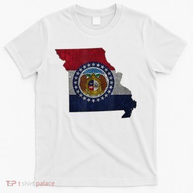 Missouri Map Flag State Distressed T-Shirt