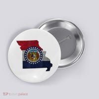 Missouri Map Flag State Distressed Button thumb 0