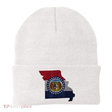 Missouri Map Flag State Distressed Beanie