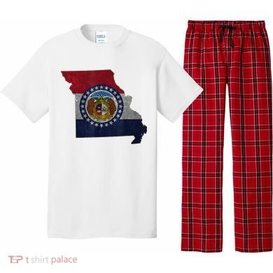 Missouri Map Flag State Distressed Pajama Set