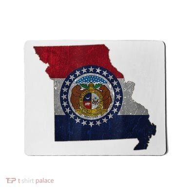 Missouri Map Flag State Distressed Mousepad