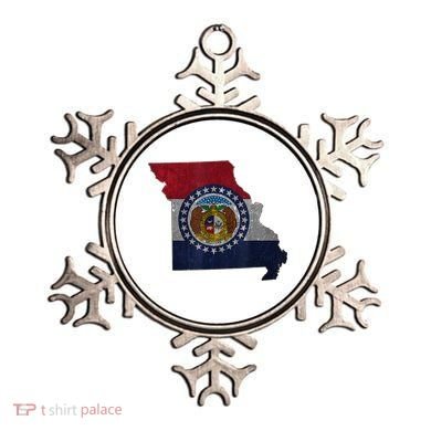 Missouri Map Flag State Distressed Ornament