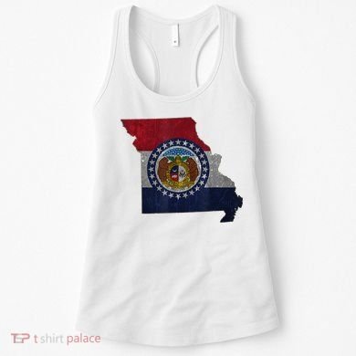 Missouri Map Flag State Distressed Women's Tank Top