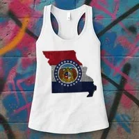 Missouri Map Flag State Distressed Women's Tank Top thumb 3
